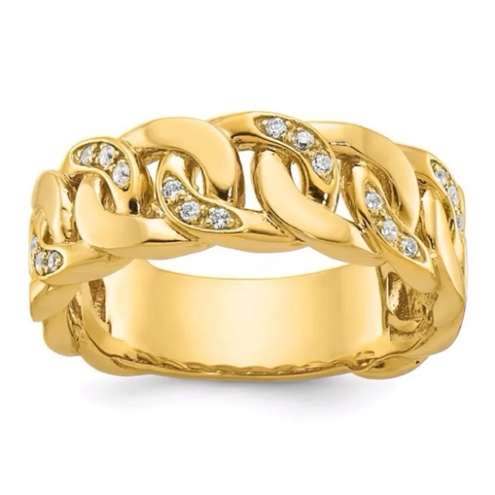 10k IBGoodman Men's Link Diamond Ring